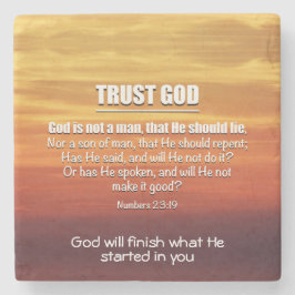 TRUST GOD-Nummern 23:19 Christlich Inspiration Steinuntersetzer