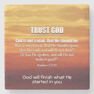 TRUST GOD-Nummern 23:19 Christlich Inspiration Steinuntersetzer