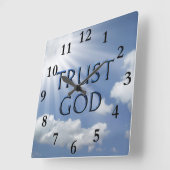 TRUST GOD QUADRATISCHE WANDUHR (Winkel)