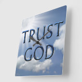 TRUST GOD QUADRATISCHE WANDUHR (Winkel)
