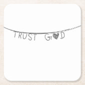 Trust God Rechteckiger Pappuntersetzer (Vorderseite)