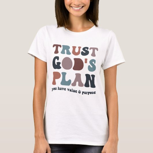 Trust Gods Plan, trendy Christlich T-Shirt (Vorderseite)