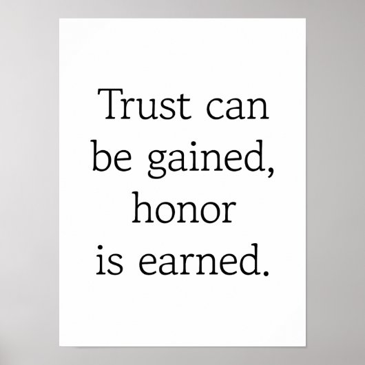 Trust & Honor Poster (Vorne)