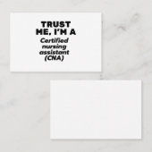 Trust I is a Certified Nursing Assistant (CNA) Visitenkarte (Vorne/Hinten)