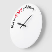 TRUST IN GOD'S PERFEKT TIMING FAITH WALL CLOCK GROßE WANDUHR (Winkel)