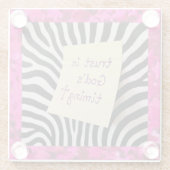 Trust in God's Timing pink glitter zebra y2k Glasuntersetzer (Rückseite)