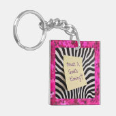 Trust in God's Timing pink glitter zebra y2k Schlüsselanhänger (Vorderseite links)