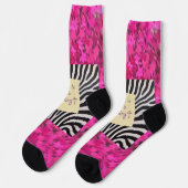 Trust in God's Timing pink glitter zebra y2k Socken (Linkes Detail)