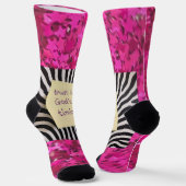 Trust in God's Timing pink glitter zebra y2k Socken (Gewinkelt)