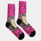 Trust in God's Timing pink glitter zebra y2k Socken (Rechts)