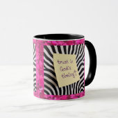 Trust in God's Timing pink glitter zebra y2k Tasse (VorderseiteRechts)