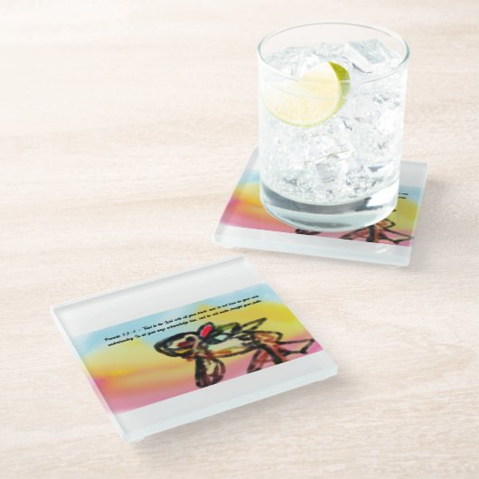 Trust in  jesus  glasuntersetzer (Schrägansicht)