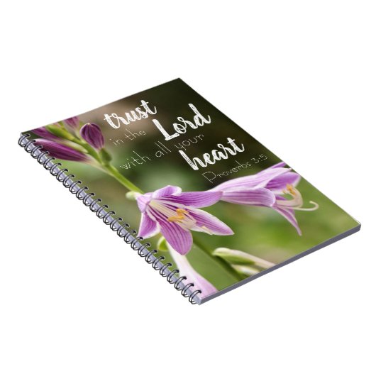 "Trust in the Lord" Blume Foto Spiral Notebook Notizblock (Rechte Seite)