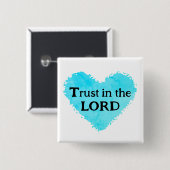 Trust In The Lord Fish Leaves Purple Teal Grey Button (Vorne & Hinten)