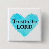 Trust In The Lord Fish Leaves Purple Teal Grey Button (Vorderseite)