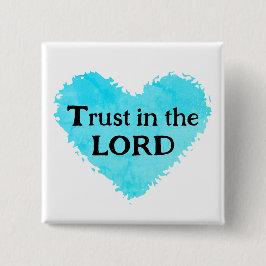 Trust In The Lord Fish Leaves Purple Teal Grey Button