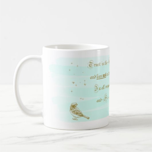 Trust in the Lord Proverbs Aqua Kaffeetasse (Links)