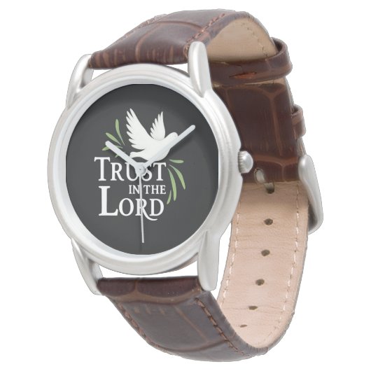 Trust in the Lord White Dove Christian Armbanduhr (Schrägansicht)