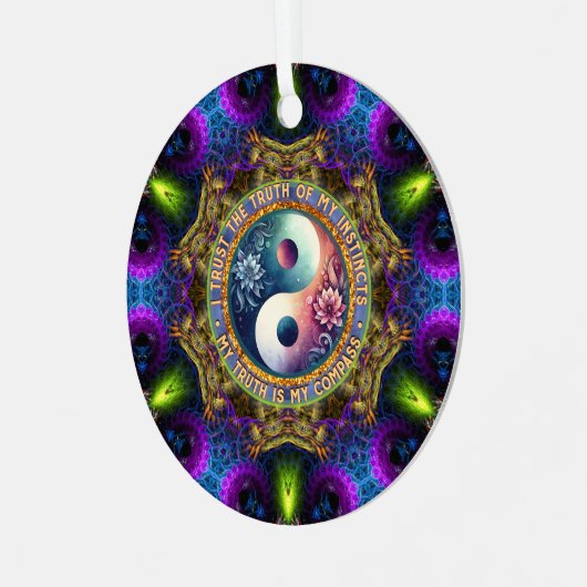 Trust Instincts Growth Compass Direction Inspire Ornament Aus Metall (Vorderseite links)