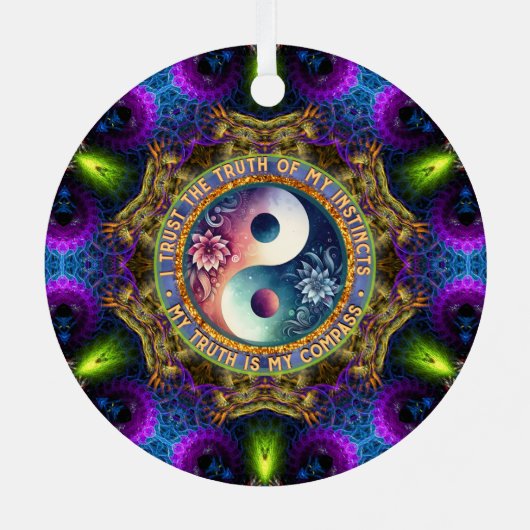 Trust Instincts Growth Compass Direction Inspire Ornament Aus Metall (Rückseite)