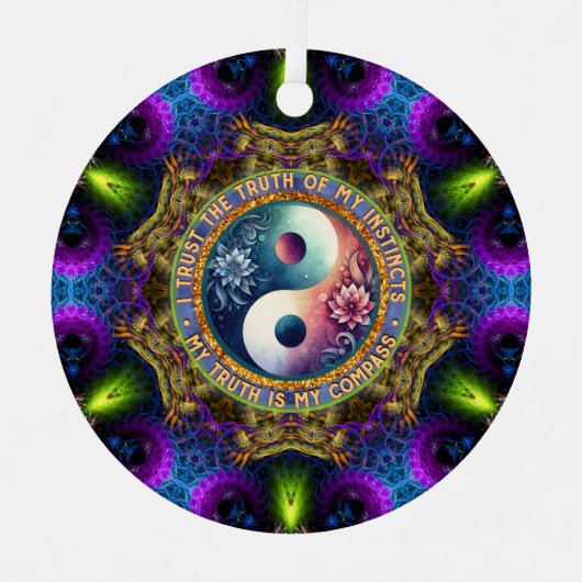 Trust Instincts Growth Compass Direction Inspire Ornament Aus Metall (Vorderseite)