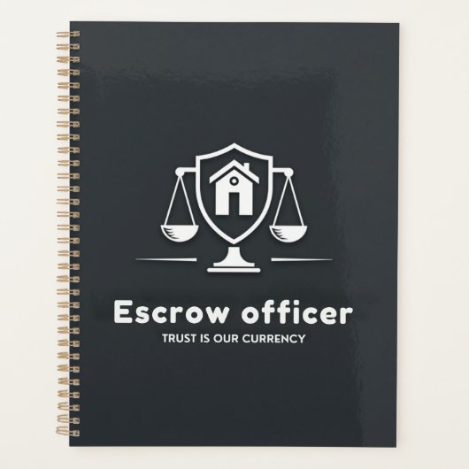 Trust Is Our Currency – Escrow Officer Planer (Vorderseite)