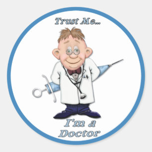 Trust Me Doc Runder Aufkleber
