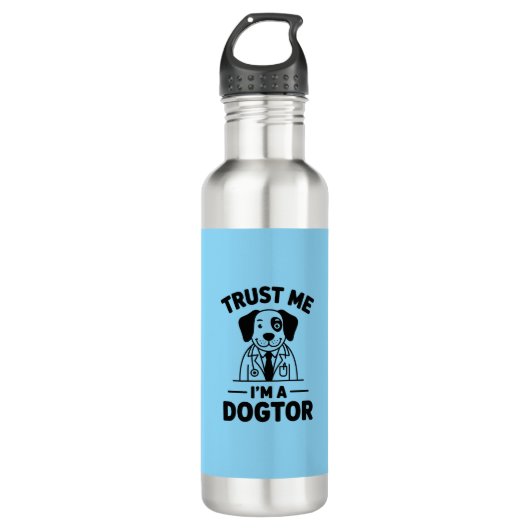 Trust Me I’m a Dogtor Edelstahlflasche (Vorderseite)