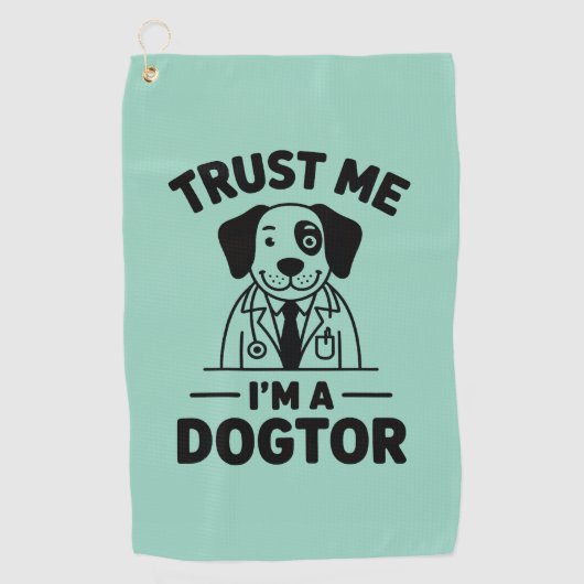 Trust Me I’m a Dogtor Golfhandtuch (Vorderseite)