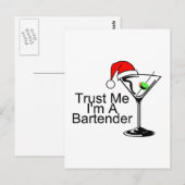 Trust Me Im a Barkeeper Martini Postkarte (Vorne/Hinten)