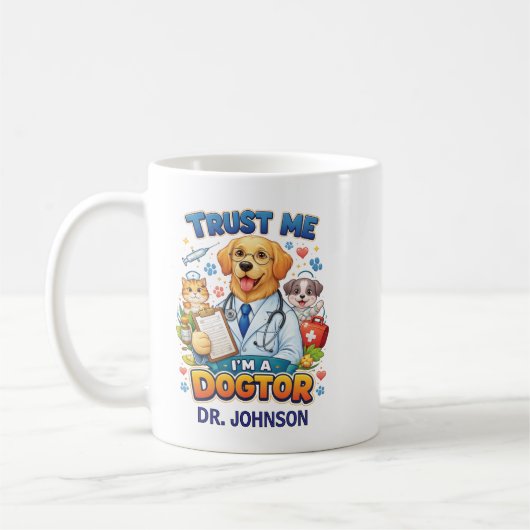 Trust Me I'm A Dogtor | Funny Veterinarian Kaffeetasse (Links)