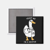 Trust Me I'm A Ductor Whimsical Duck Doctor Animal Magnet (Vorderseite/Rückseite)