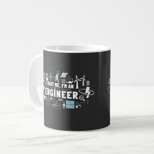 TRUST ME, I'M AN ENGINEER feat Maxwell Gleichungen Kaffeetasse (Vorderseite Links)