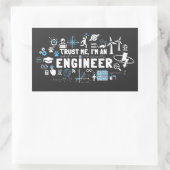 TRUST ME, I'M AN ENGINEER feat Maxwell Gleichungen Rechteckiger Aufkleber (Tasche)