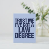 Trust Me Lawyer Funny Law School Abschluss Postkarte (Stehend Vorderseite)