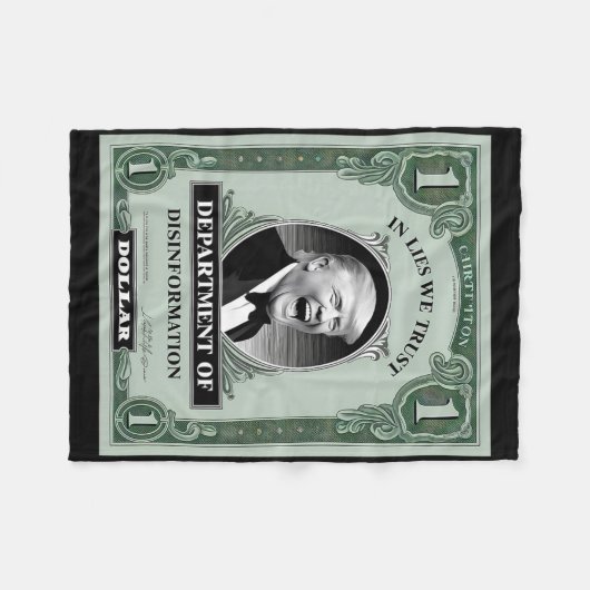 "Trust Niemand" - Trump Banknote Parody 1 Fleecedecke (Vorderseite (Horizontal))