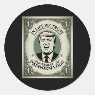 "Trust Niemand" - Trump Banknote Parody Runder Aufkleber