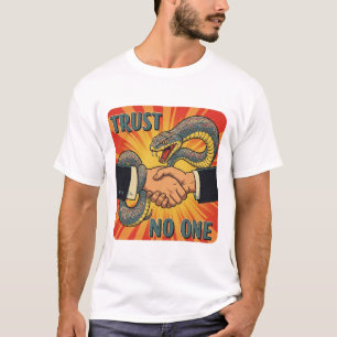 "Trust No one - Retro Snake Handshake Art T-Shirt