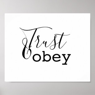 Trust & Obey - Christliche Typografie Poster