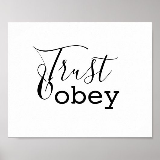 Trust & Obey - Christliche Typografie Poster (Vorne)