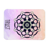 *~* "TRUST" Pink Black Gray Mandala Herz Chakra Magnet (Horizontal)
