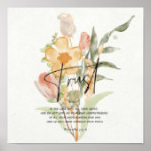 Trust-Proverbs 3:5-6 Orange floral Poster (Vorne)