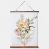 Trust-Sprichwörter 3:5-6 Orange Blumen Wandteppich Mit Holzrahmen (Vorderseite)