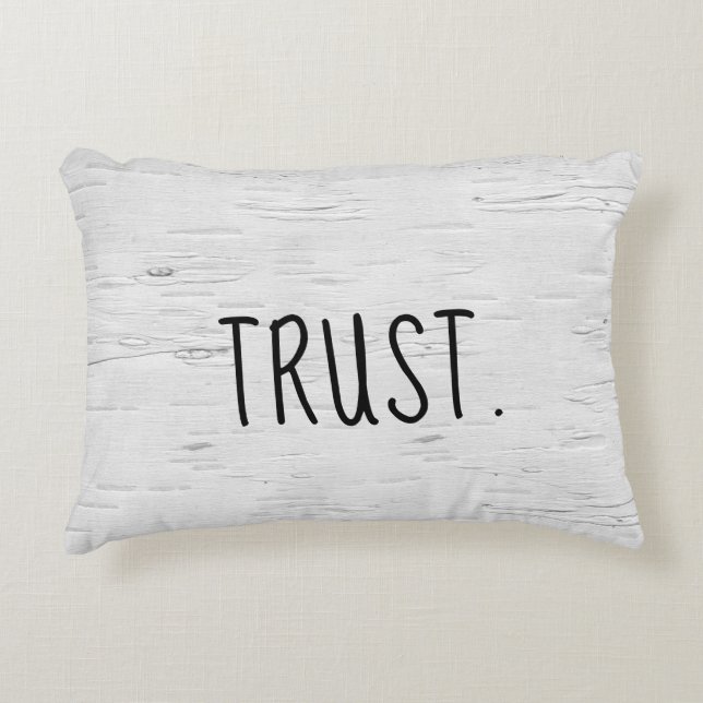 TRUST Text auf Birch Tree Akzent Pillow Dekokissen (Vorderseite)
