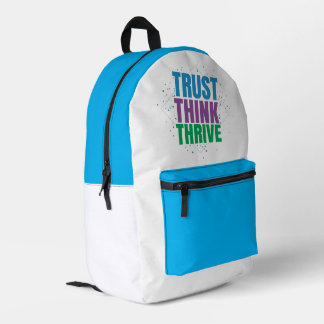 Trust Think Thrive – Motivational Quote Design Bedruckter Rucksack