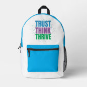 Trust Think Thrive – Motivational Quote Design Bedruckter Rucksack (Vorderseite)