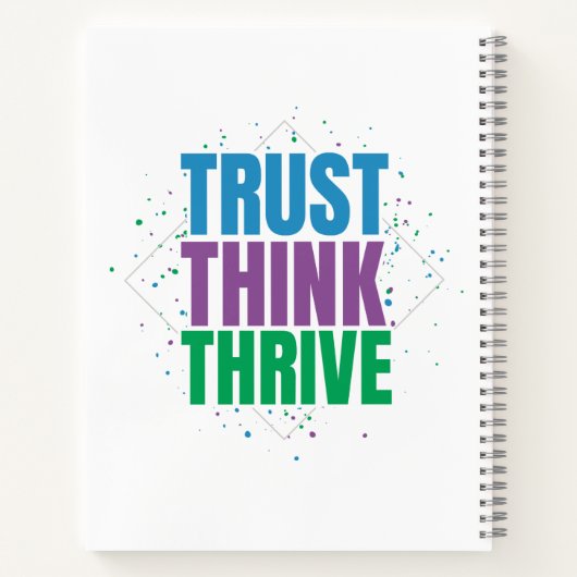 Trust Think Thrive – Motivational Quote Design Notizblock (Rückseite)