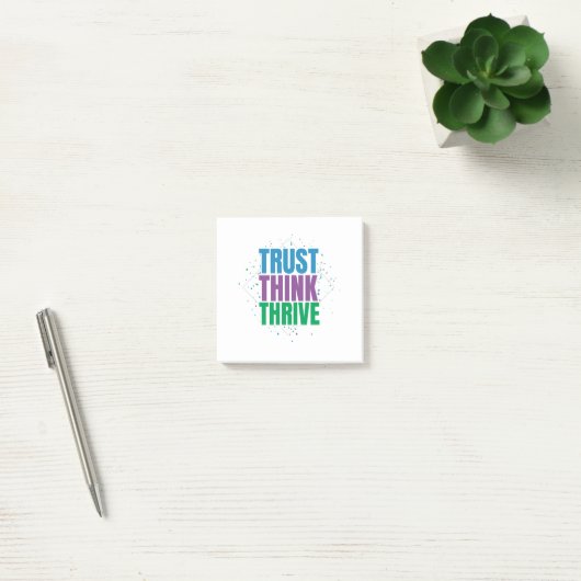 Trust Think Thrive – Motivational Quote Design Post-it Klebezettel (Büro)