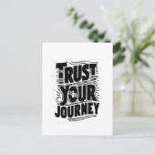 Trust Your Journey Vertical Typography Art Postkarte (Stehend Vorderseite)