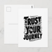 Trust Your Journey Vertical Typography Art Postkarte (Vorne/Hinten)
